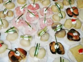 Canapés surtidos para cóctel, San Pablo Quinta Normal